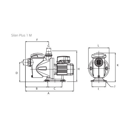 Schéma de la pompe de filtration ESPA Silen Plus.